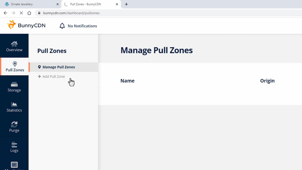 Bunny CDN WordPress integration - Add Pull Zone